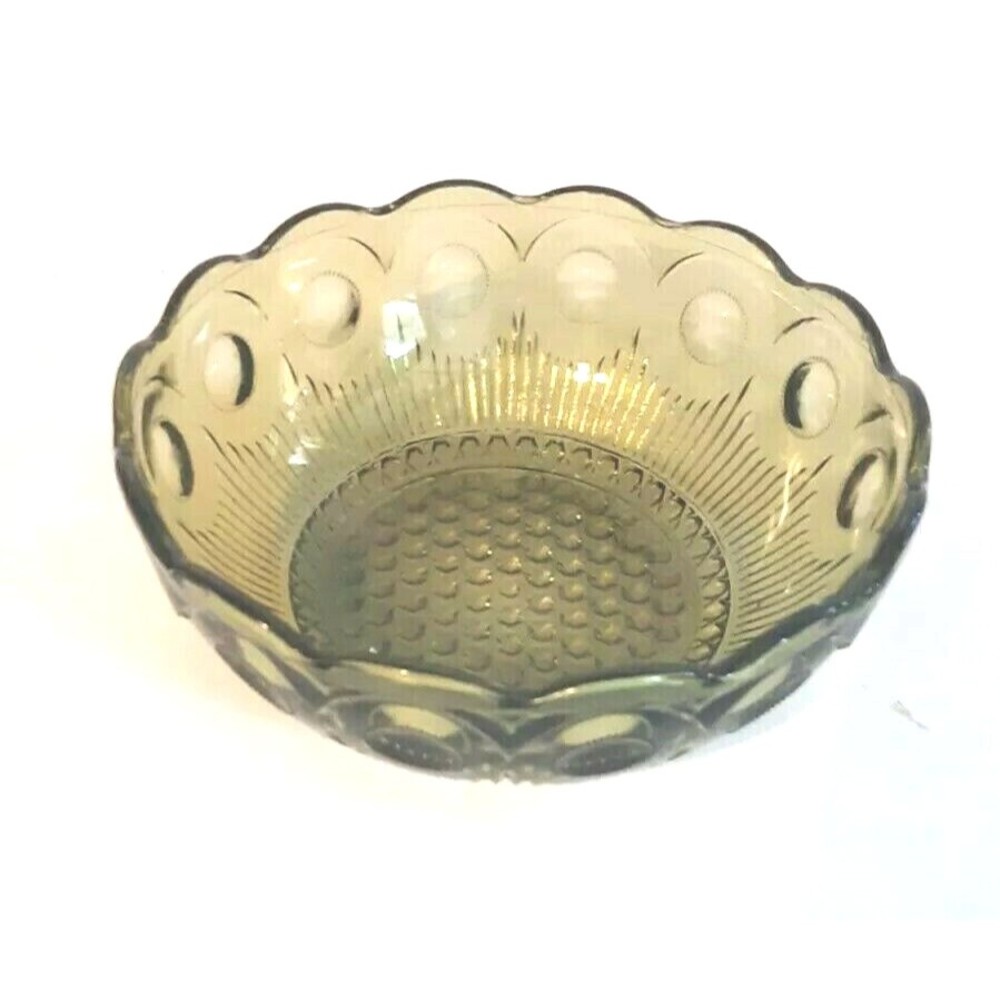 Green Depression? Glass Berry Bowl Jewelry Trinkets Detailed Candy Dish